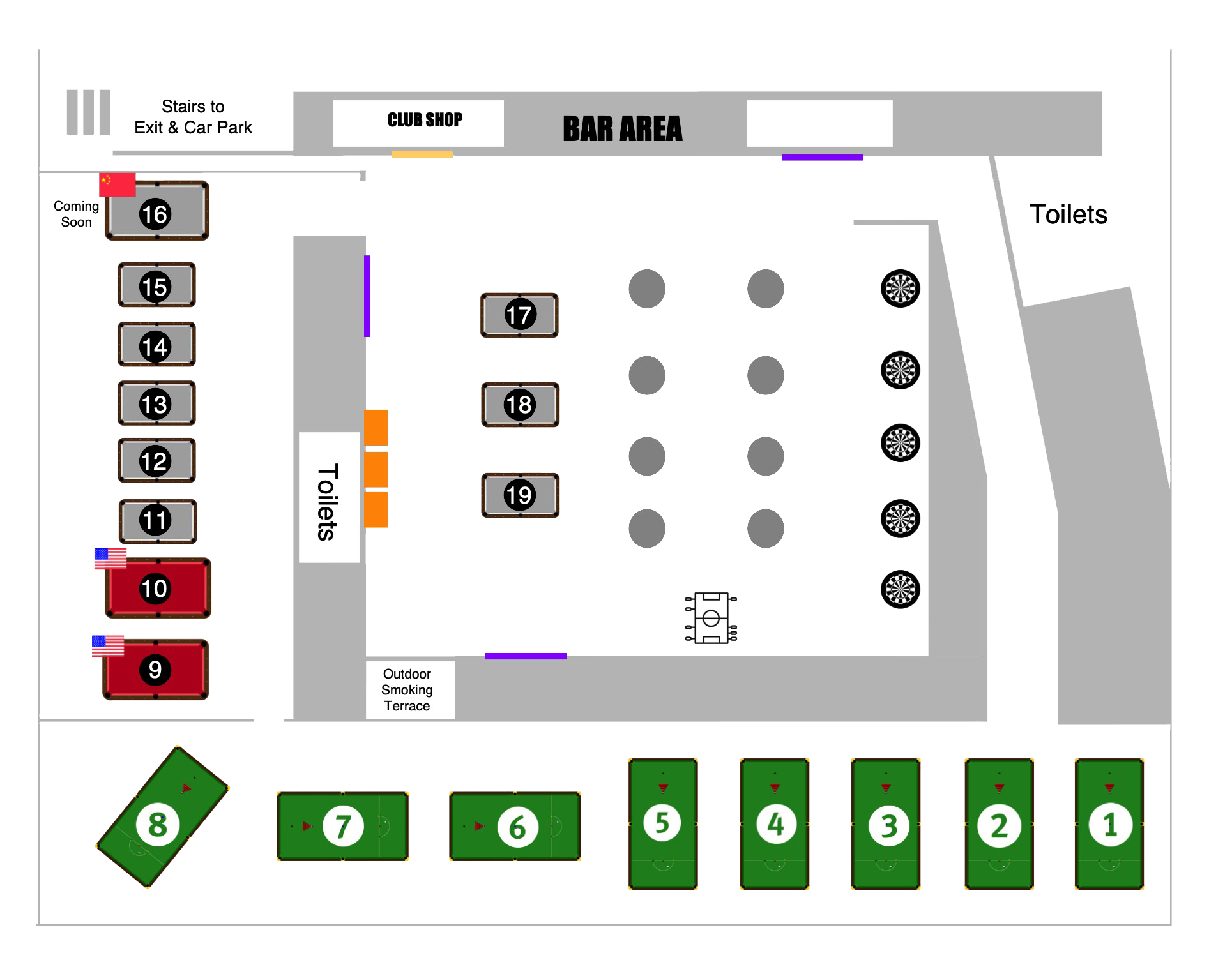 clubsports table layout